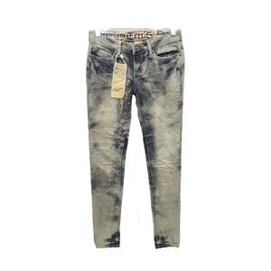 Ten 25 Women's Jean's Grey Wash Premium Denim Skinny Distressed Size 0 x 33